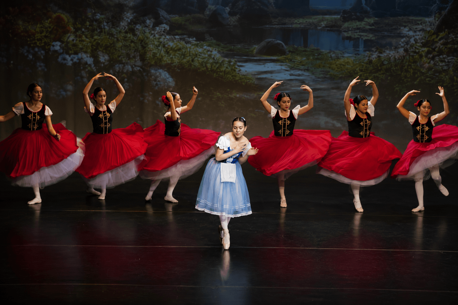 Bailarinas de BMH interpretando una obra sobre el escenario