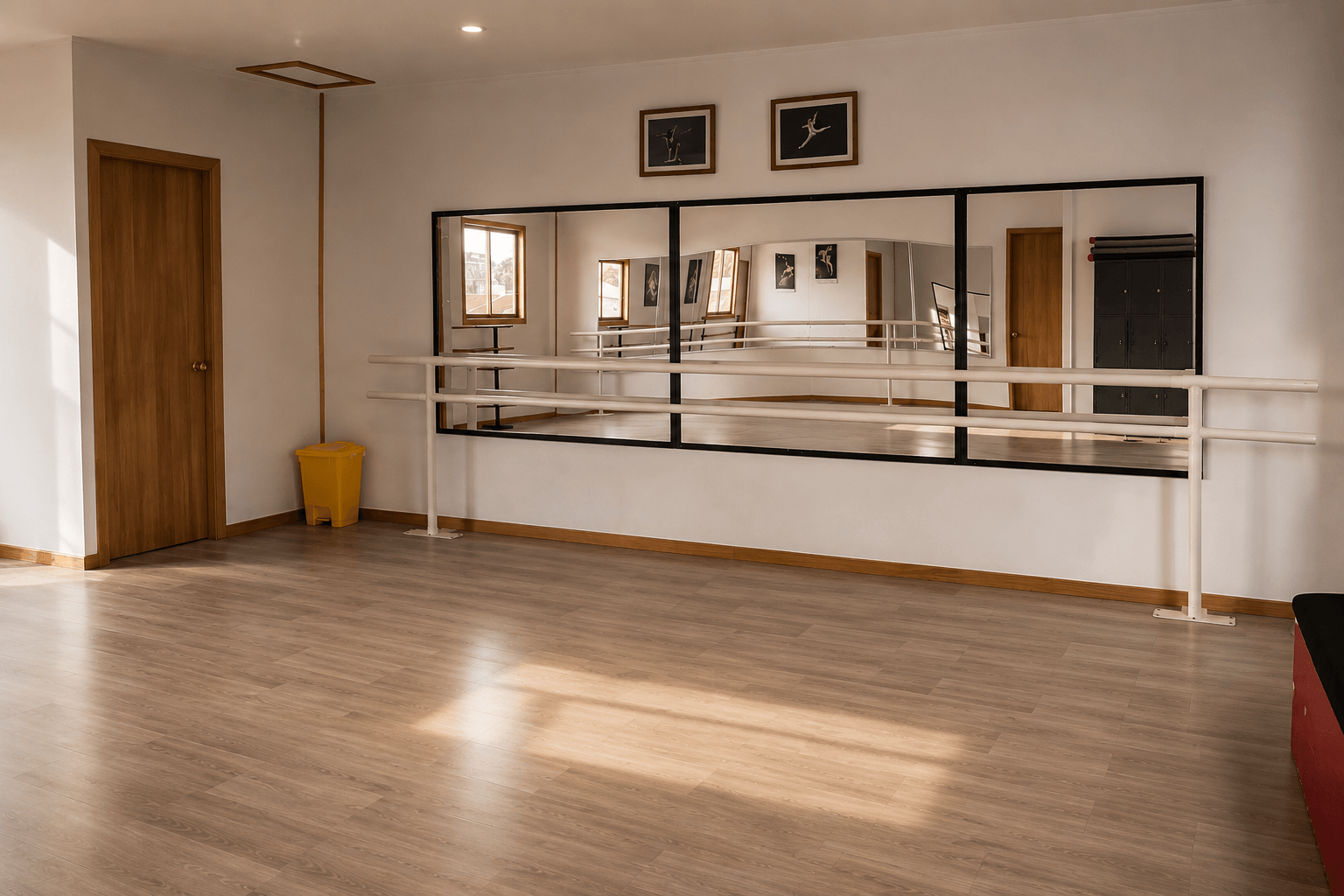Sala con barras y espejos de BMH